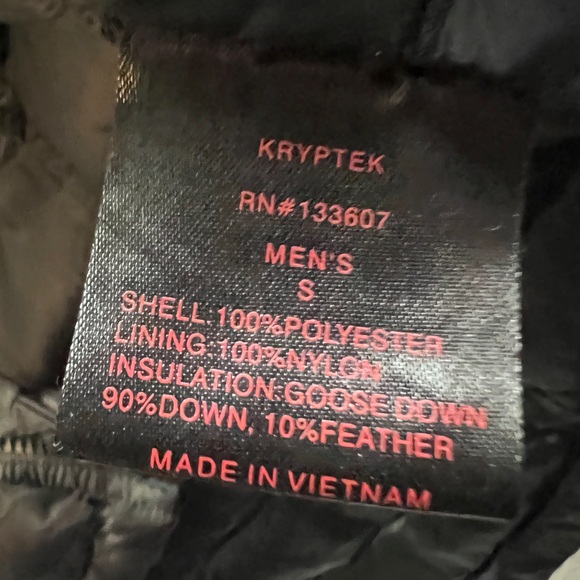 Kryptek mens small down jacket black camo - Picture 4 of 4